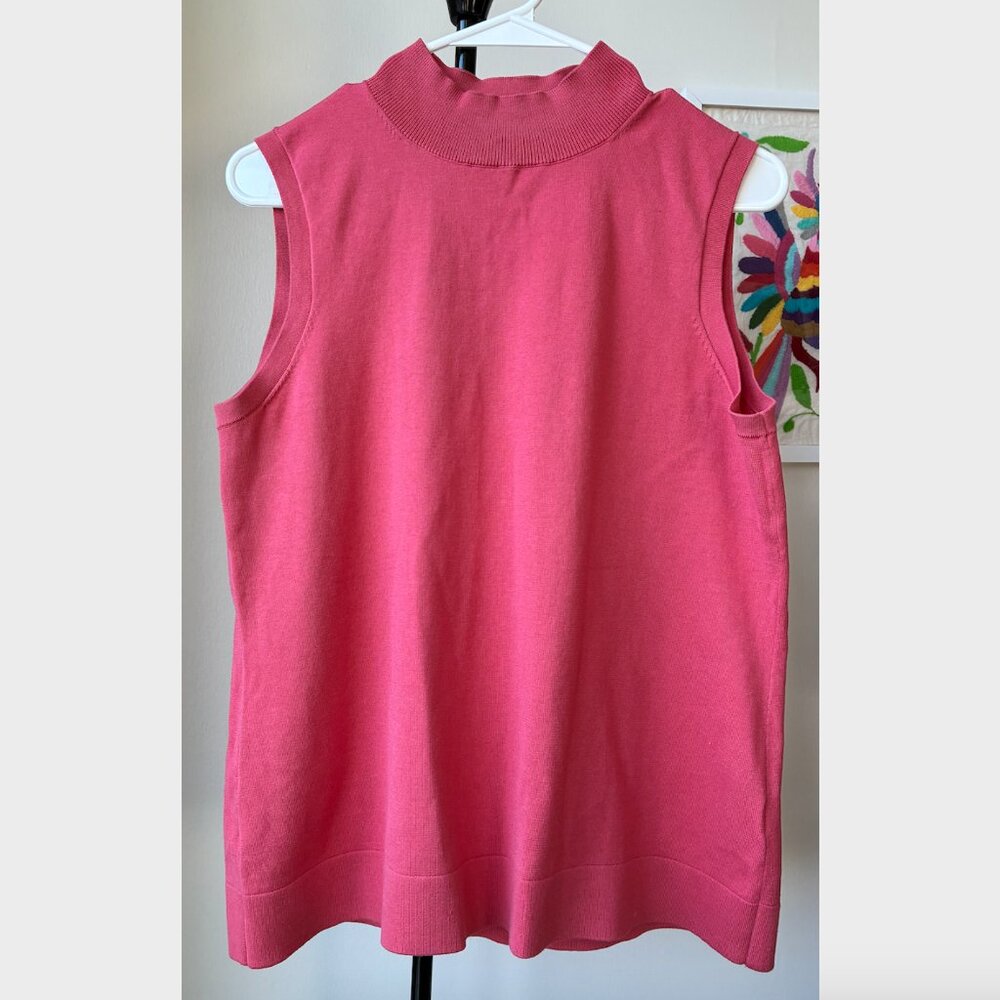 Pendleton Coral Silk Turtleneck Sleeveless Knit - Size M